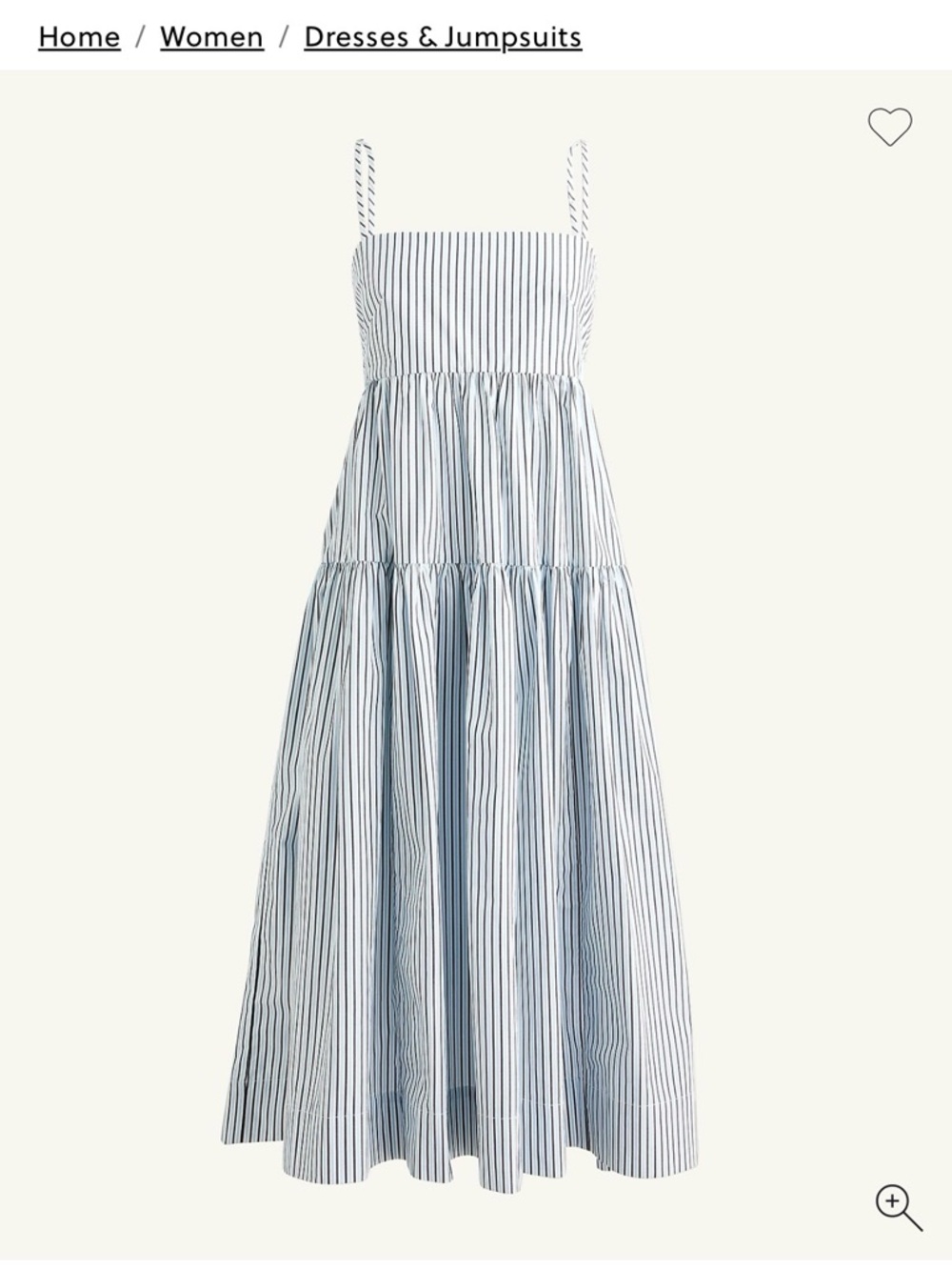 J. Crew Navy & White Striped Tie-back Tiered Sundress 16 TALL 100% cotton - Picture 2 of 7